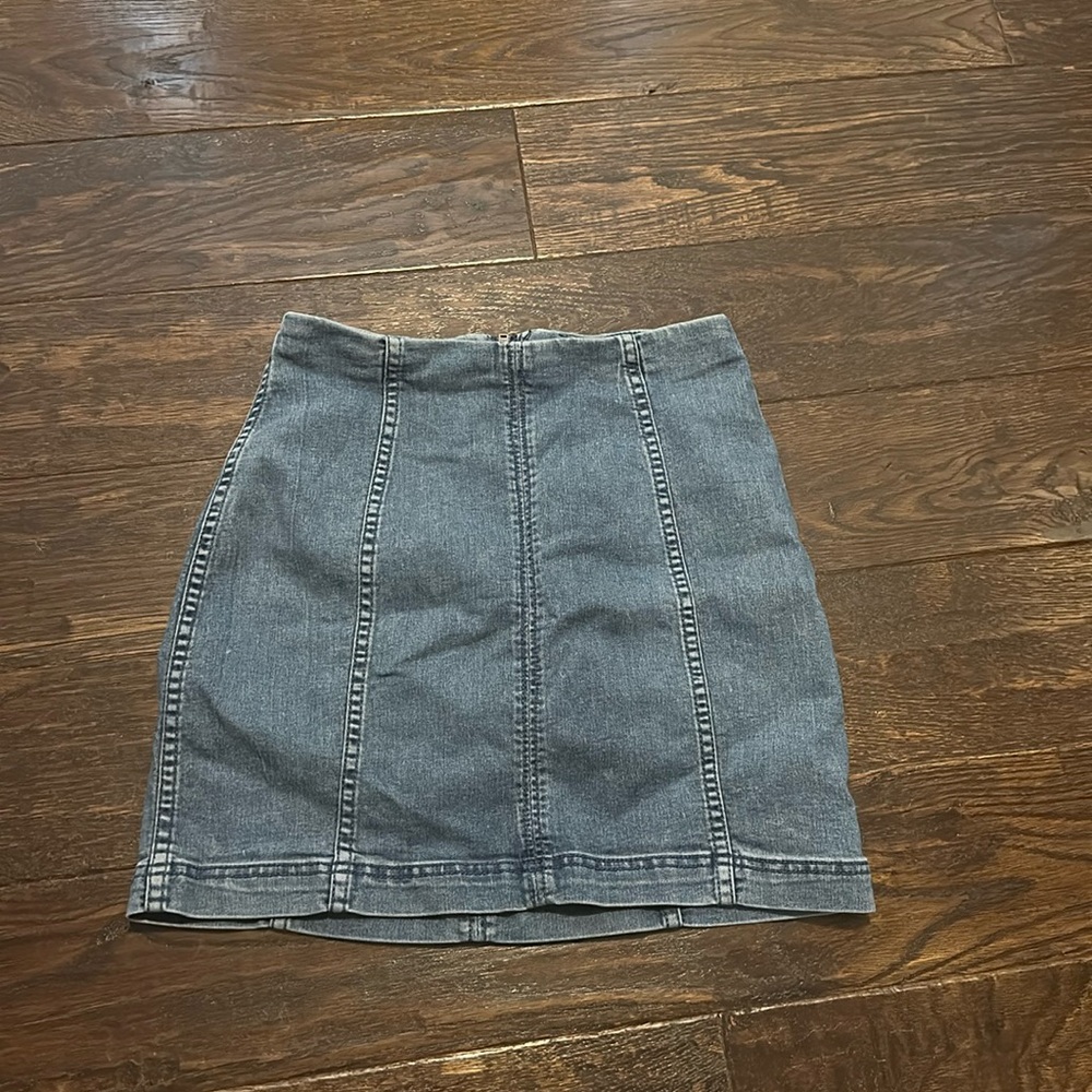 Free people blue denim skirt